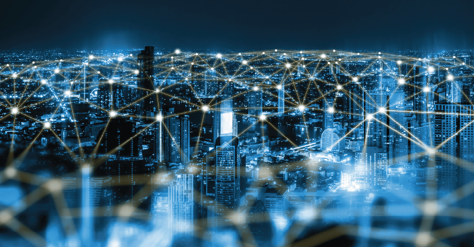 graphic showing the interconnectedness of a city and its wifi network